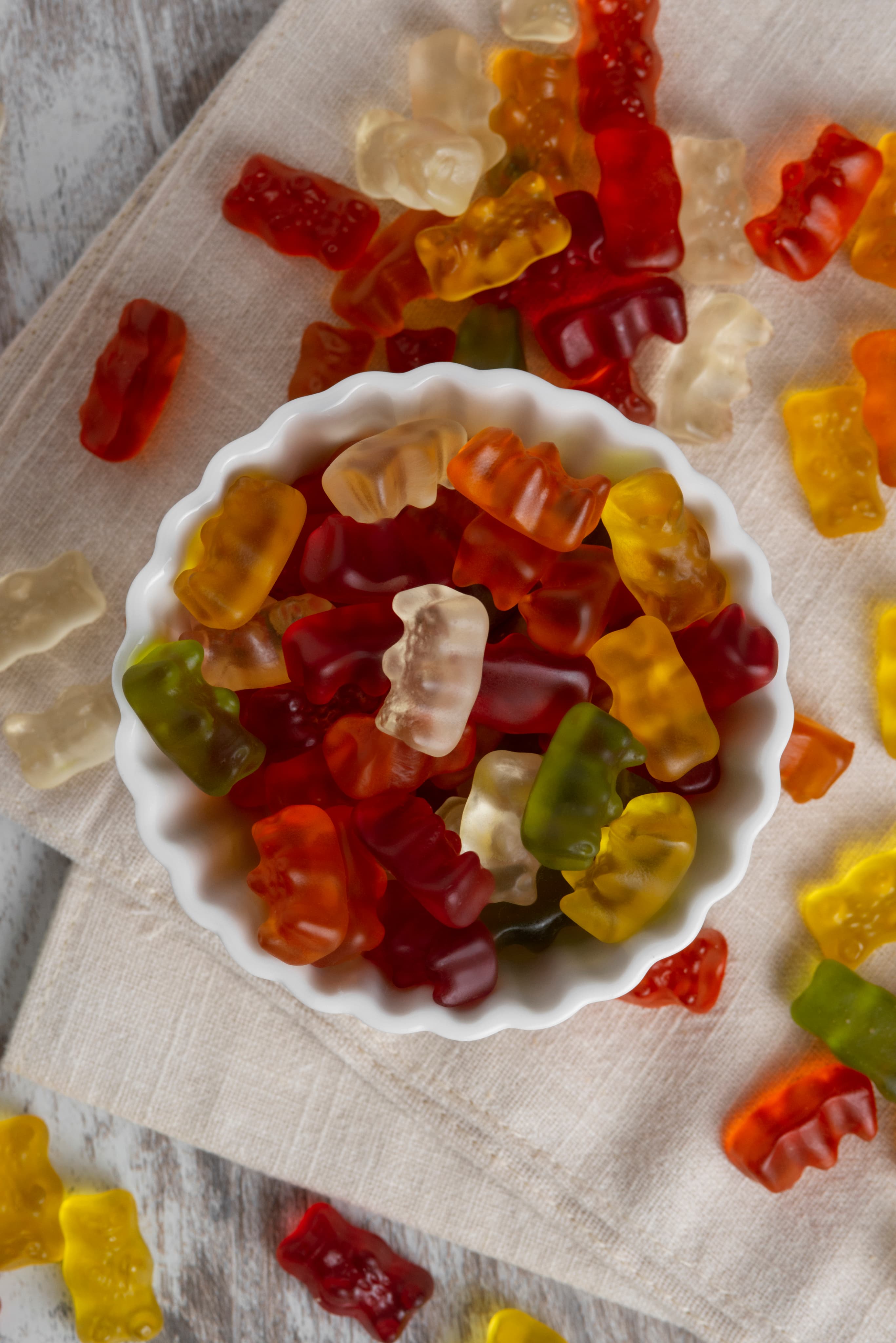 Gummy Packaging Bottle and Spilled Gummies