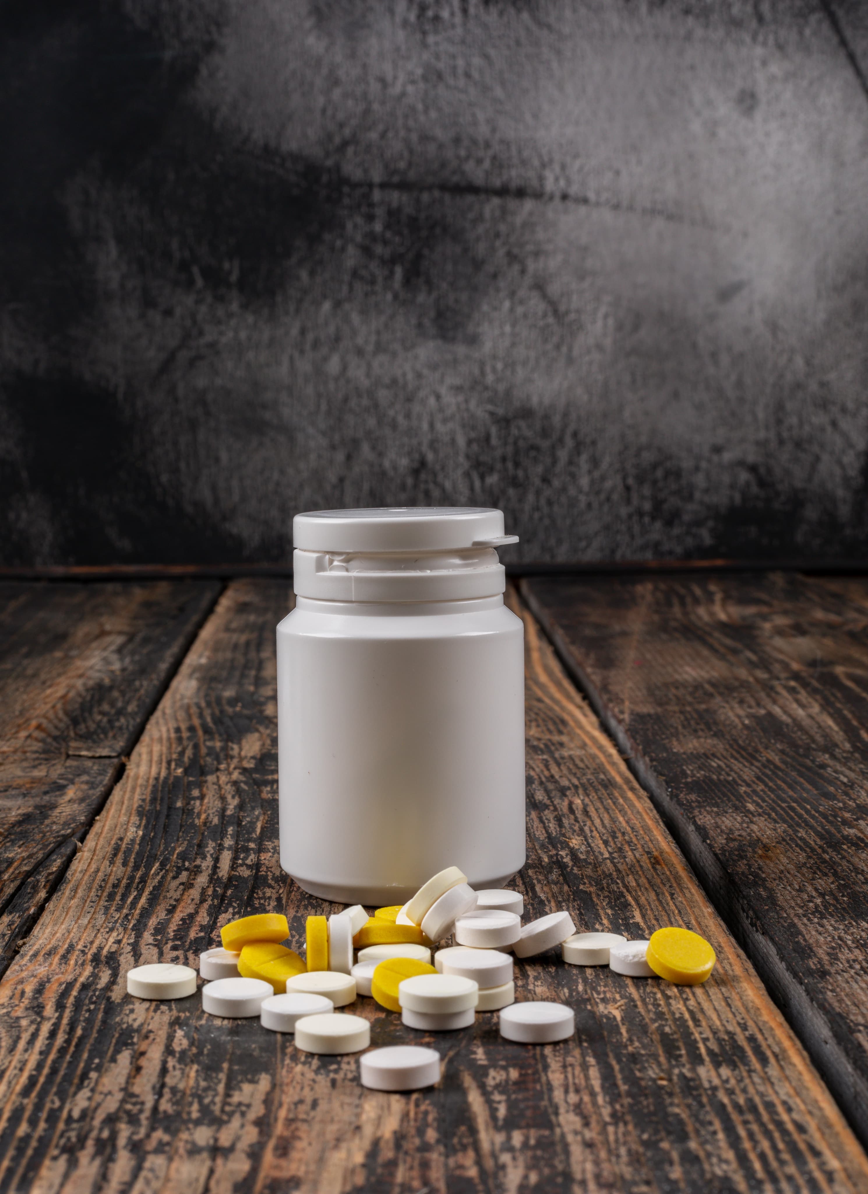 Custom label supplement bottle